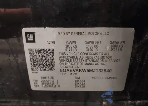 2021 Buick Enclave Awd Essence z USA, uszkodzony, nr VIN 5GAEVAKW5MJ133840